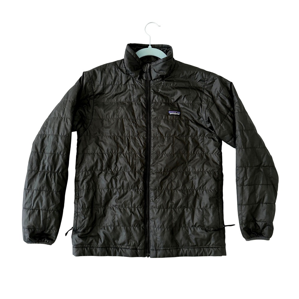 Patagonia Black Nano Puff Quilted Zip Up Jacket Gorpcore Youth Size XL 14